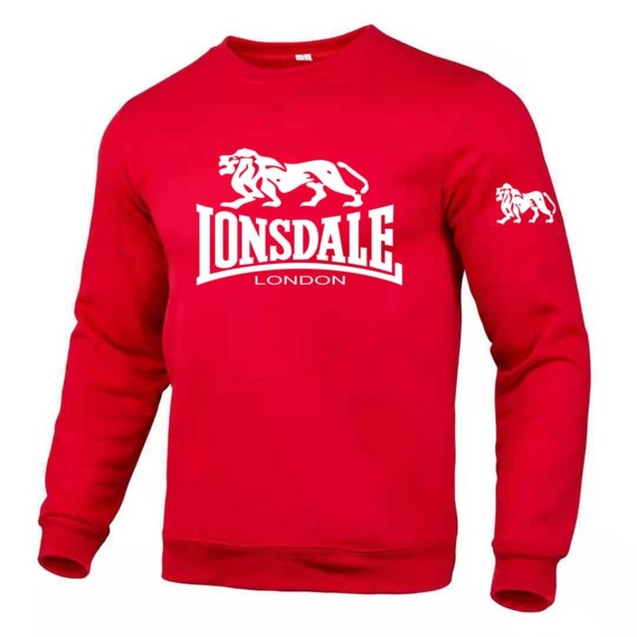 남자 후드티 Lonsdale캐주얼 커플 라운드 넥 스포츠웨어 탑 남성용 레터링 프린팅 플리스 라운드넥 스웨터 가을