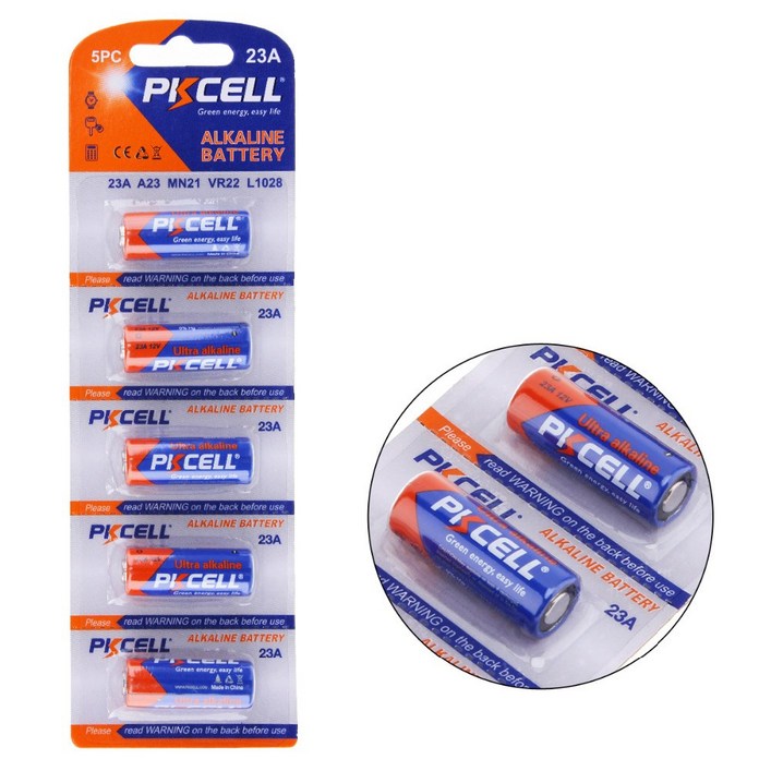 PKCELL 픽셀 알카라인 23A 12V 건전지 카드포장