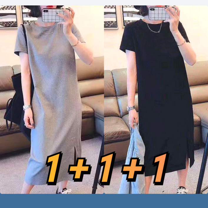 JY 반팔 슬림 루즈핏 원피스 111