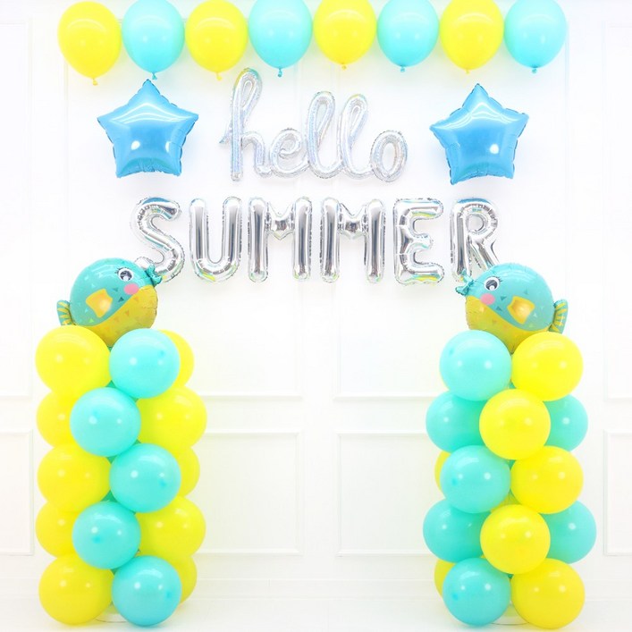 파티짱 여름 SUMMER 풍선 세트 파티 이벤트, 1개, hello SUMMER 여름풍선기둥세트마린아쿠아