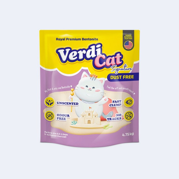 베르디캣 시그니처 더스트프리 벤토나이트 4.75kg 4개입 19kg 고양이모래, 4개, 4.75kg 베르디캣 시그니처 더스트프리 벤토나이트 4.75kg 4개입 19kg 고양이모래, 4개, 4.75kg