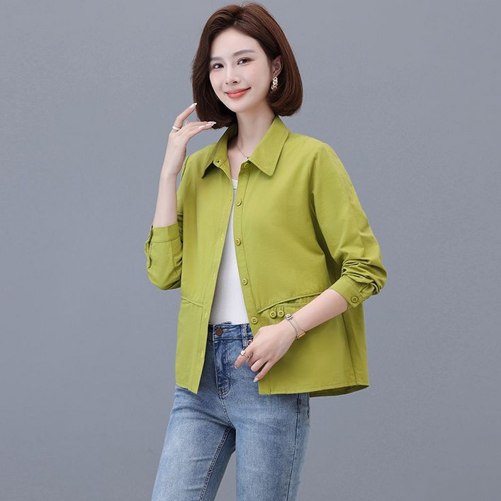중년 여성 코트 봄 가을 데일리 얇은 가디건 패션 캐주얼 자켓 루즈핏 슬림핏 셔츠 상의 WMY
