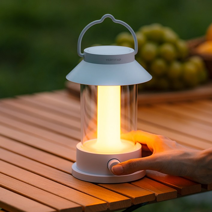 버티탭 캠핑랜턴 텐트조명 LED충전렌턴 감성캠핑랜턴 충전식조명 실내등 감성램프 실외무드등 10000mAh, 화이트, 1개