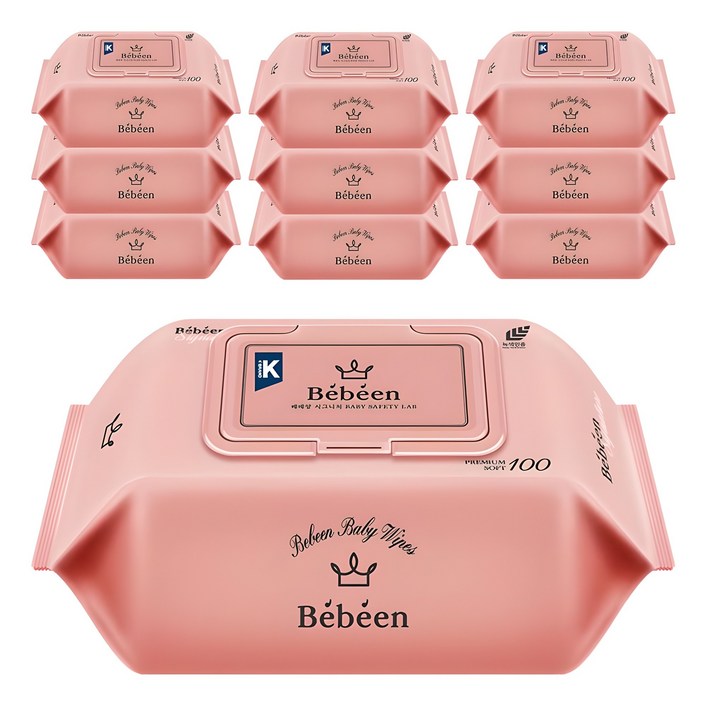 Bebeen 시그니처 영유아물티슈 캡형, 50g, 100매, 10개 Bebeen 시그니처 영유아물티슈 캡형, 50g, 100매, 10개