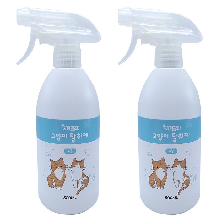아니말리 고양이탈취제 무향 화장실 모래 냄새제거, 2개, 500ml