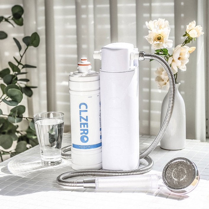 씨엘제로 샤워필터 녹물필터 샤워기 세면대 세탁기 주방 수전 대용량 샤워기 필터 CZ5, 싱크대용 원홀수전 나사식, 1세트