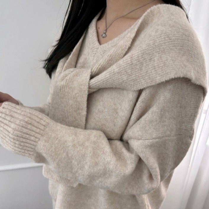 여성 니트 숄 쓰리피스 3세트 셋업 상의하의숄 세트