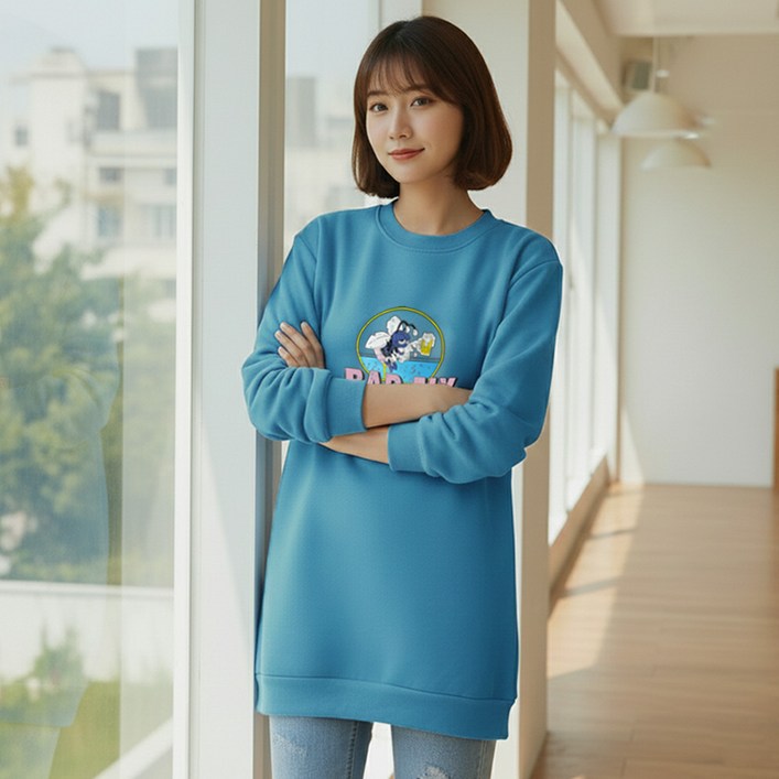 스토어 기모 롱 오버핏 맨투맨 빅사이즈 티셔츠 롱티셔츠 롱티 박스티