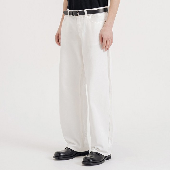 쿠마르 남성 베이직 워싱 와이드 면바지