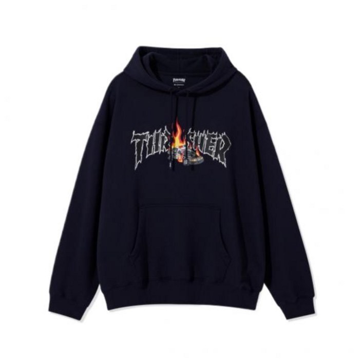 트래셔 THRASHER 버닝카 그래픽 후디 네이비 매장정품 156534