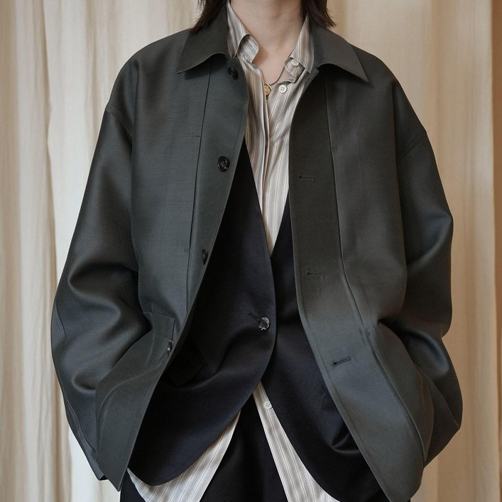 코튼 하프 자켓 스쿠바 스웨터 린넨 리포메이션