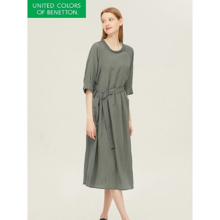 백화점정품 베네통 원피스 엘아민 벨티드 BAOP03411