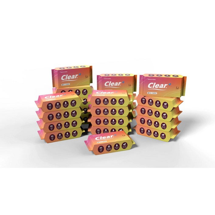 클리어 포켓 미니 물티슈 휴대용 물티슈, 25개