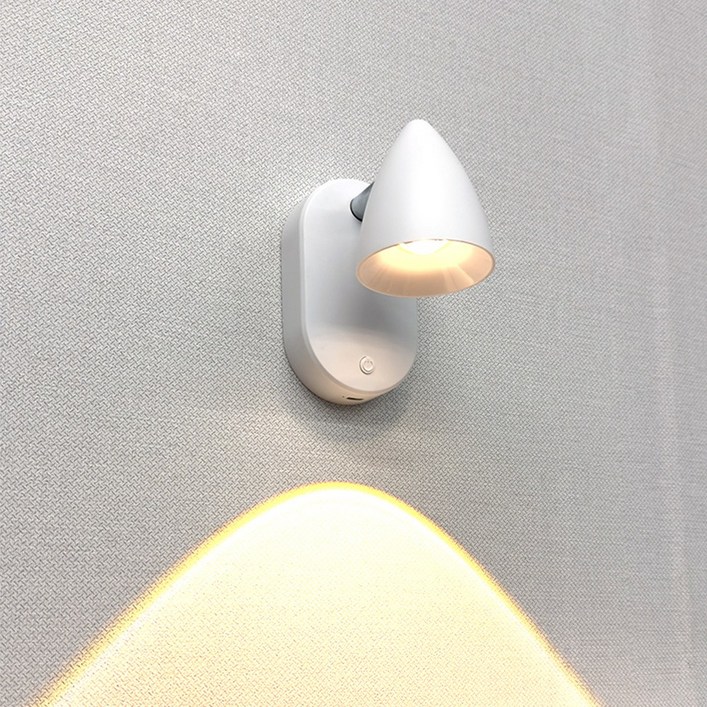 HK.sell 라디우 마그넷 무선 충전식 3색 포인트 무드등, 화이트