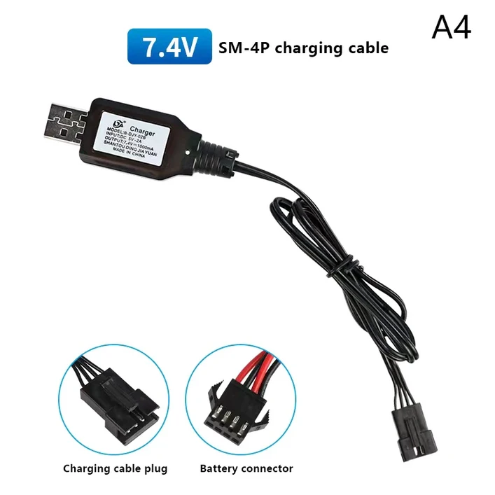 7.4V 3.7V X2 충전기 SM2P3P SM4P 역방향 XH3P4P 리튬 이온 배터리 RC 장난감 자동차 보트 USB