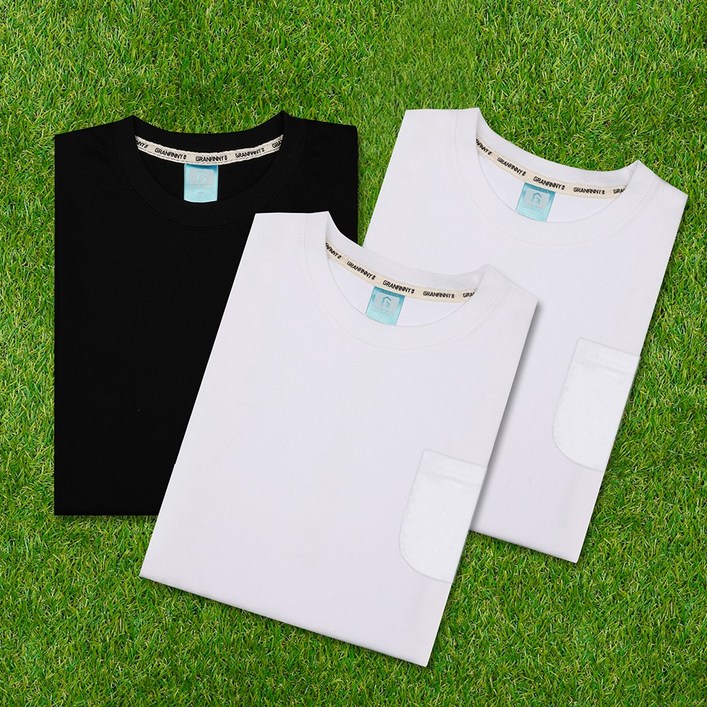 그랜피니 프리미엄 남여공용 롱슬리브 포켓 긴팔 티셔츠 3pack GFPTS