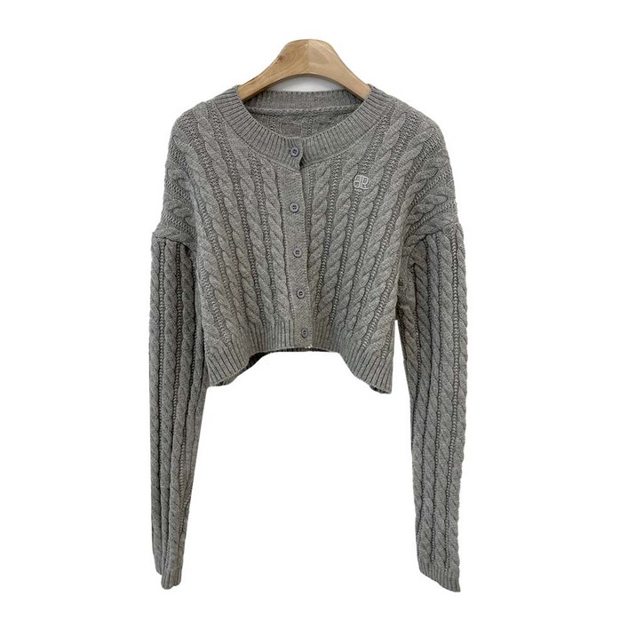 라라콩 스쿨룩 자수 크롭 니트 가디건