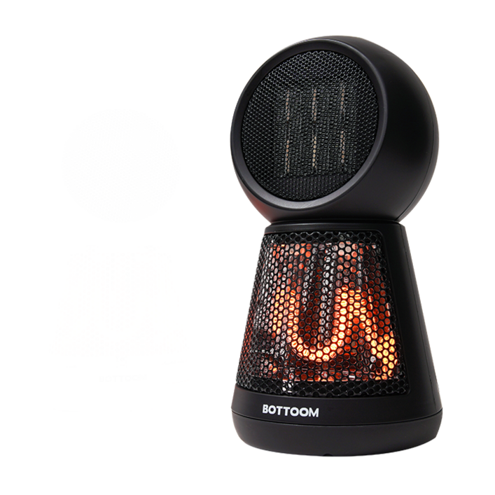 바툼 카본온풍기S 블랙 미니온풍기 듀얼히팅 캠핑난로 미니난로 전기난로, BT900THCB, 블랙