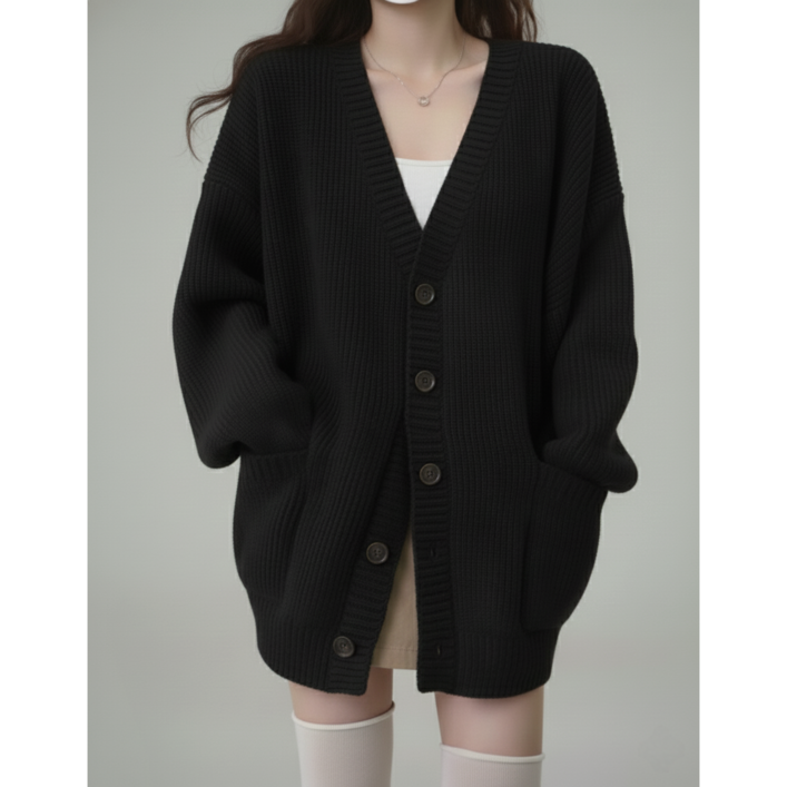 Shopflix 여성용 루즈핏 빅사이즈 니트 가디건 5color