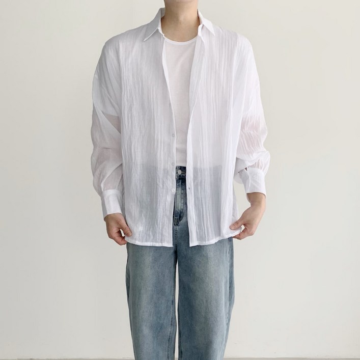 남자 린넨 셔츠 오버핏 거즈 남자 여름 남방