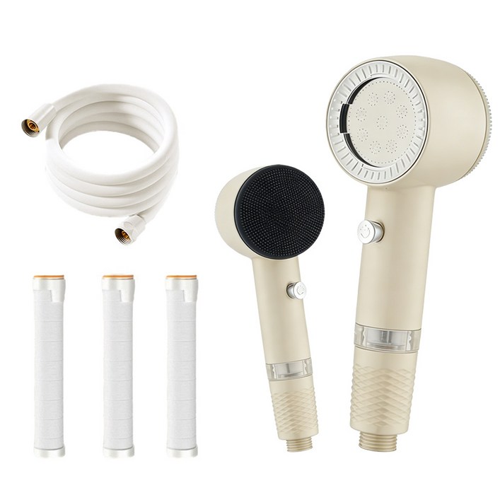 Tixpra  온오프 두피마사지 샤워기+1.5M 실리콘 호스 세트+필터 3종세트