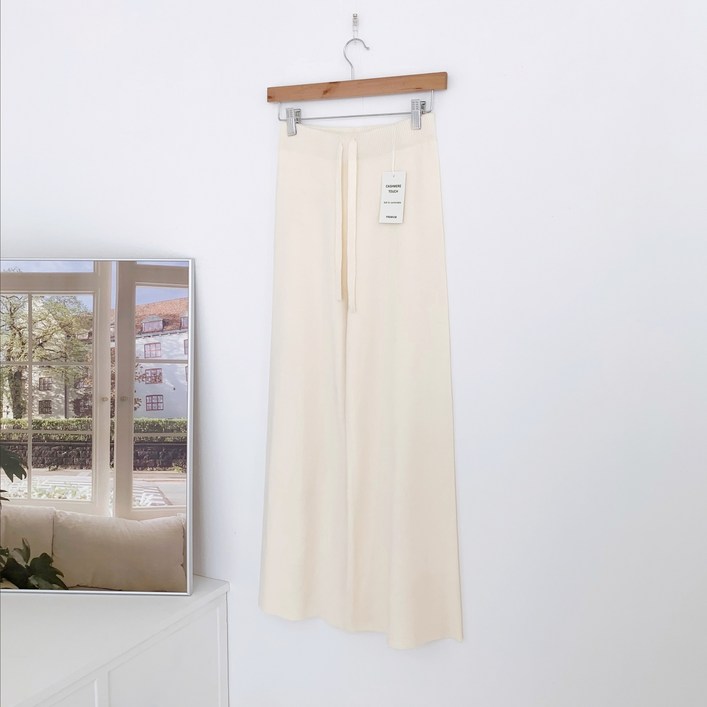 더마르 [3가지기장] 캐시미어 터치 겨울 일자 와이드 여성 니트팬츠