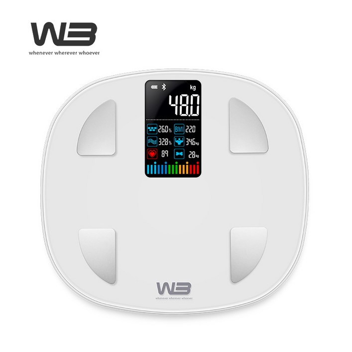 W3 FITZAM 스마트체중계 컬러 LCD 화면 가정용 몸무게 체지방 체성분 측정, FITZAM, 혼합색상