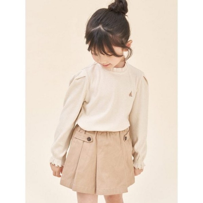 빈폴키즈 브랜드관 [BEANPOLE KIDS] 여아 메탈 저지 블라우스 - 아이보리 (BI5841G010) 데일리 등원복 등교복