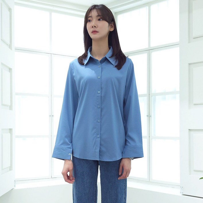 베이뮤 여성 구김없는 블라우스 링클프리 셔츠
