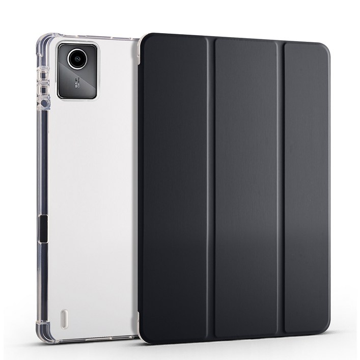레노버 M11 샤오신 패드 2024 케이스 투명 북커버, 블랙, 1개