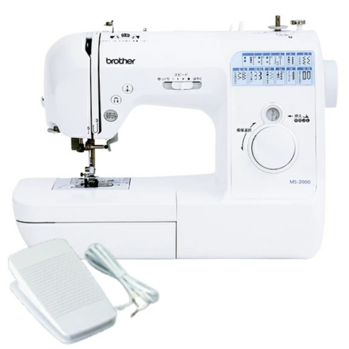브라더 컴퓨터 미싱 MS2000 CPV0202 초보자용 가정용 자동실조정, 풋컨트롤러 장착, MS2000 CPV0202