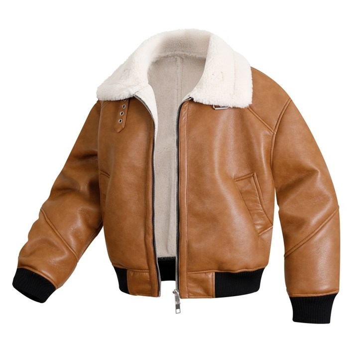 해리슨 크롭 레더 무스탕 KTO1197