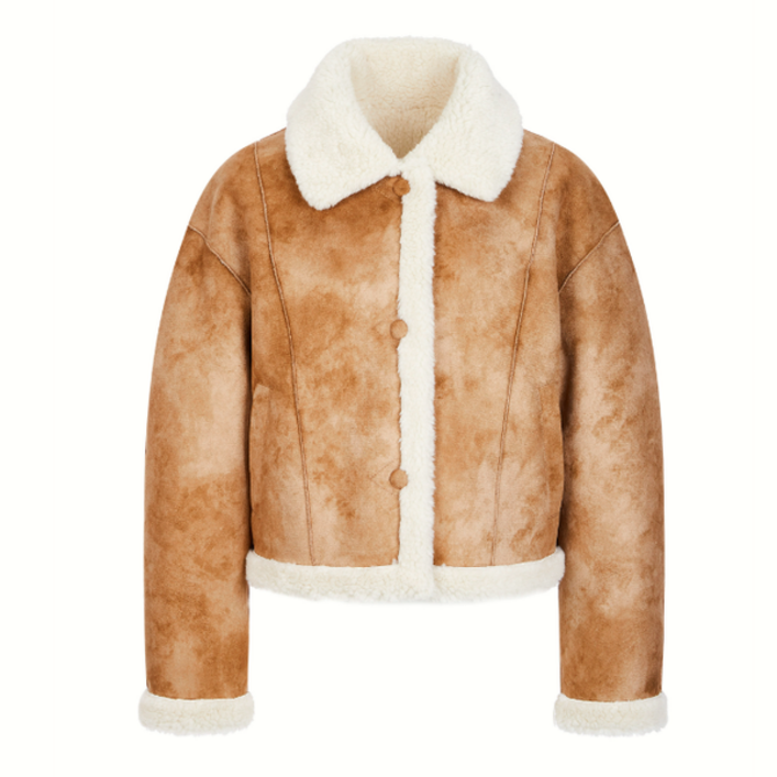 GCUT지컷 여성용 스냅 버튼 페이크 퍼 무스탕 코트 7253475101