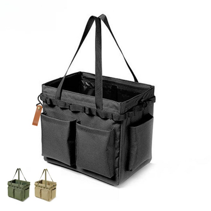 파우치랩 멀티 포켓 캠핑 다용도 수납 가방, 블랙, 1개