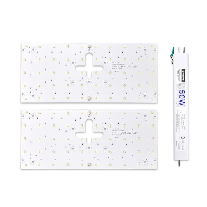 케빈라이팅 국산 삼성칩 조명 거실등 리폼 LED 모듈 사각방등 50W 400x175mm2장