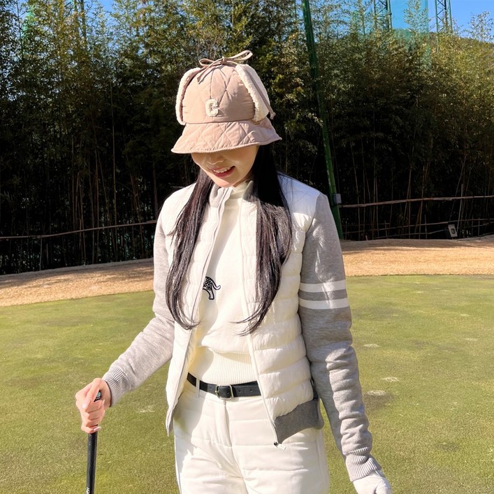 MM스포츠여성 겨울 골프 방풍 바람막이 니트 패딩 자켓