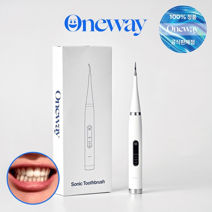 치과공식판매 원웨이 초음파 구강 청결기 치아관리기 휴대용 가정용 구강 세정기 V1, 화이트