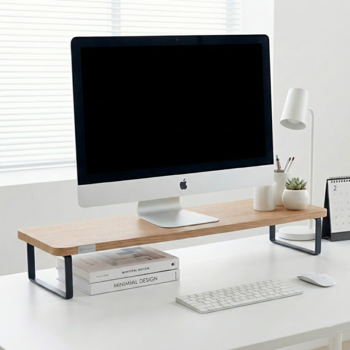 공감메이커스 원목 모니터받침대 거치대 선반 컴퓨터받침대