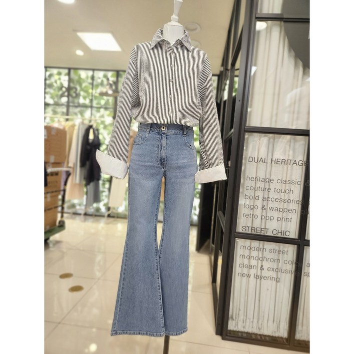 [듀엘] DEWE 투버튼 부츠컷 데님 팬츠 L25PSA438  NC일산