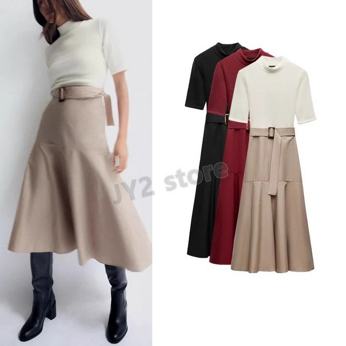 자라 하이리 칼라 벨트 소프트 미디 드레스 0264737 자라 하이리 칼라 벨트 소프트 미디 드레스 0264737