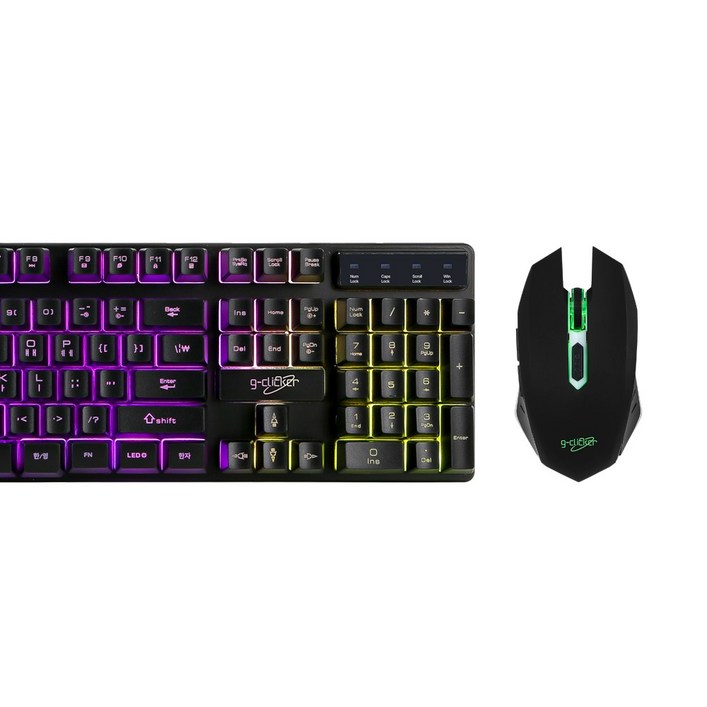 지클릭커 키보드 마우스 세트 GMK220, 슈퍼히어로 GMK220, 블랙, 게이밍 유선 키보드 마우스 세트