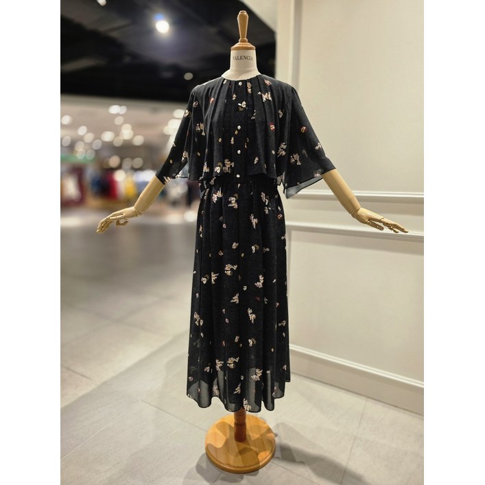 백화점 발렌시아 쉬폰 반소매 롱 원피스 254MO13 아울렛