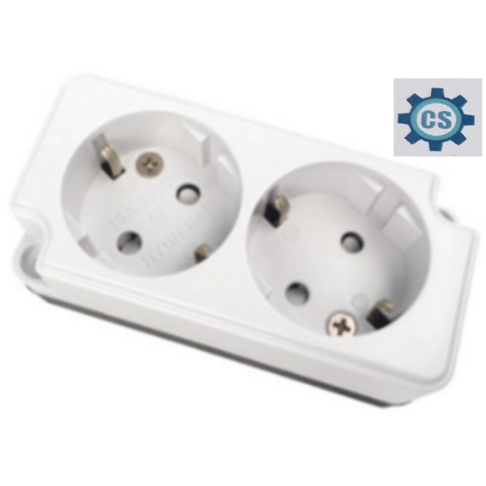 접지 노출 나사타입 콘센트 2구