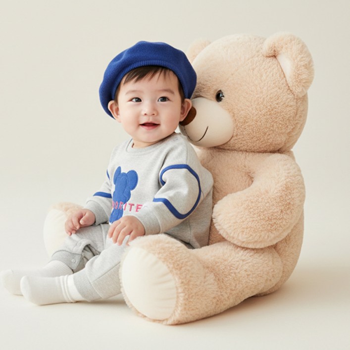 몽실이 블루 마우스 맨투맨 우주복 봄가을 유아용 외출복 남아 여아