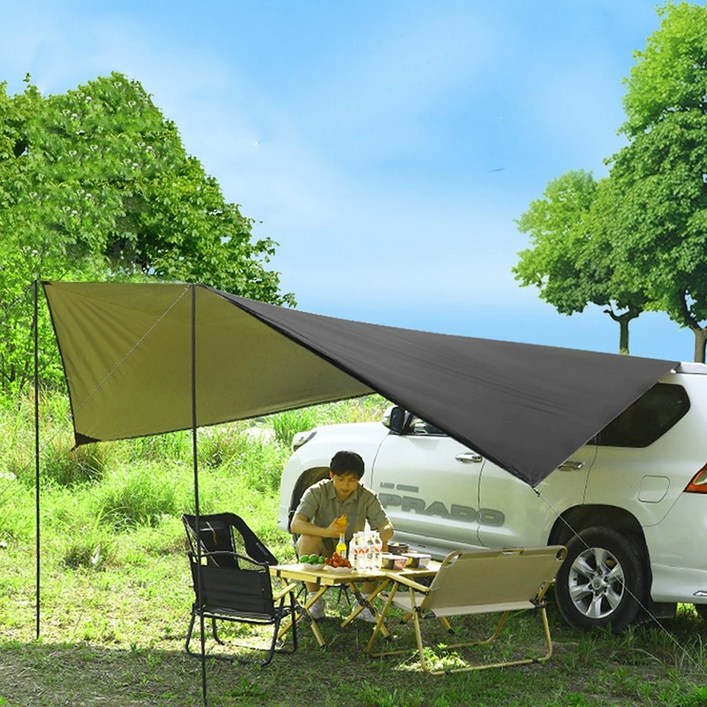 정싱 여행용 차변 텐트 옆장 천막 코팅 햇빛 가림막 야외 캠핑카 꼬리장 자동차 그늘막