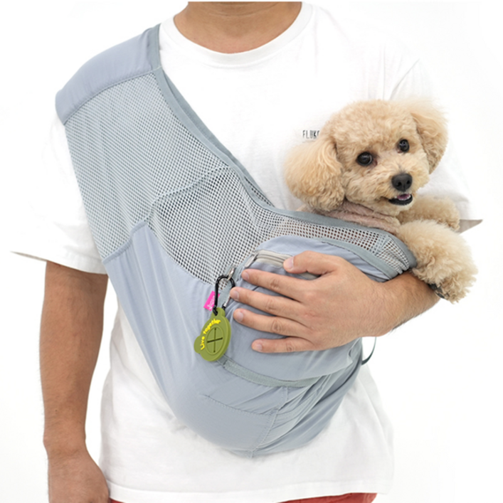 앞파우치 패리스독 시원한 쿨매쉬 강아지 슬링백 워머 핸즈프리 앞가방 제라미펫, 1개