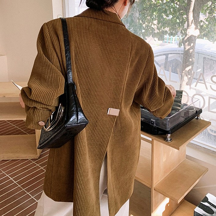 백슬릿 코듀로이 루즈핏 자켓 블레이저 유니크 빈티지 겨울아우터 겨울자켓