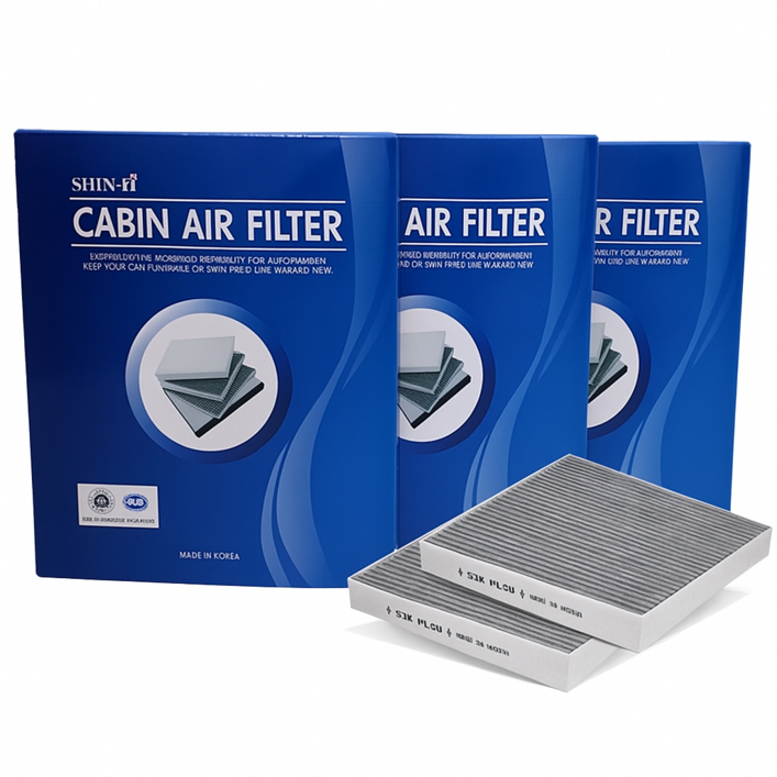 현대 111 신아 자동차 에어컨 활성탄필터, 3개, 아반떼MD  아반떼MD 하이브리드