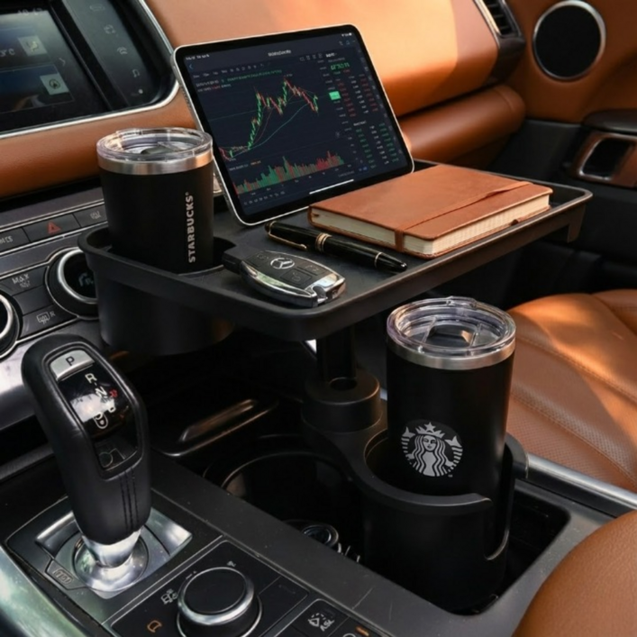 아이노르 360도회전 강력고정 차량용 컵홀더 트레이