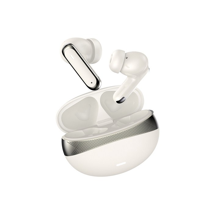 크라우 블루투스 6.0 이어폰 ANC ENC 쿼드 마이크 이어버드 저지연 게이밍 모드 생활방수 NV88NTW1, 아이보리